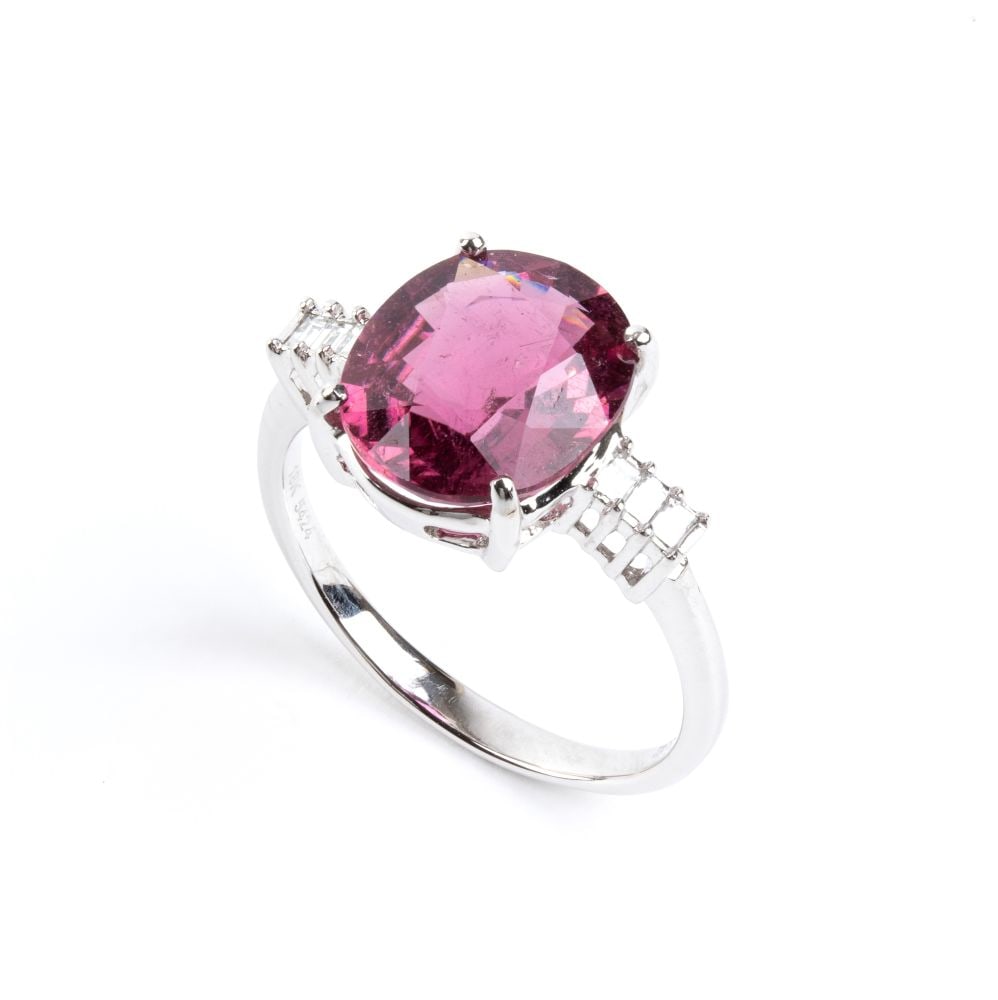 Tourmaline diamond gold ring (1 of 6)