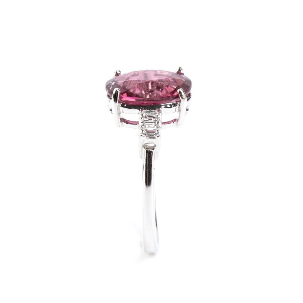 Tourmaline diamond gold ring - 3