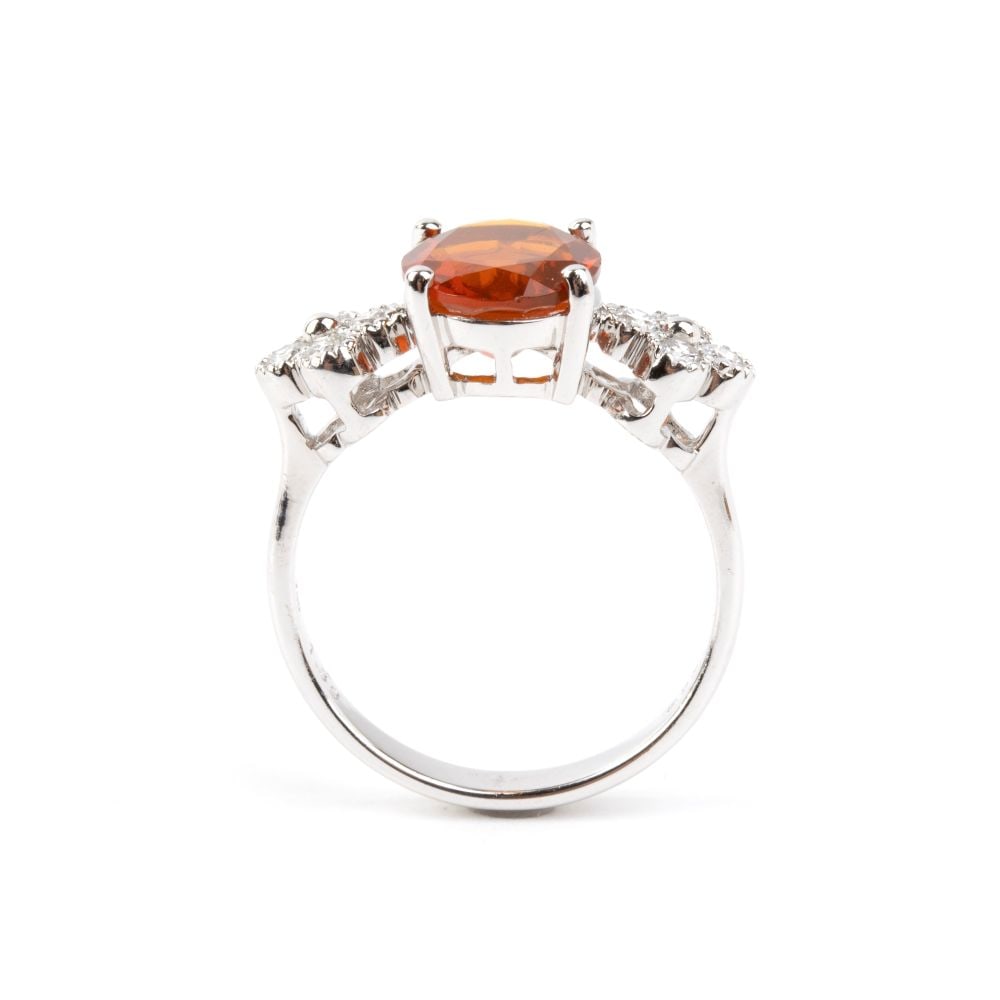 Fire opal diamond gold ring - 2