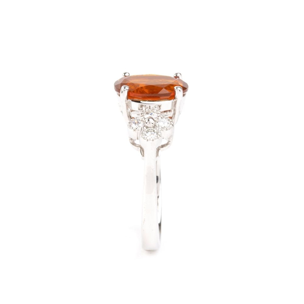 Fire opal diamond gold ring - 3