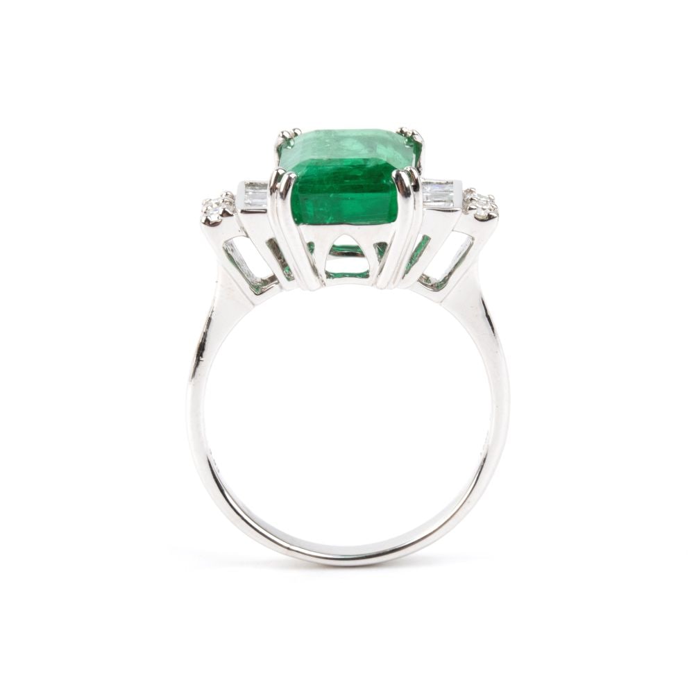 Emerald diamond gold ring - 2