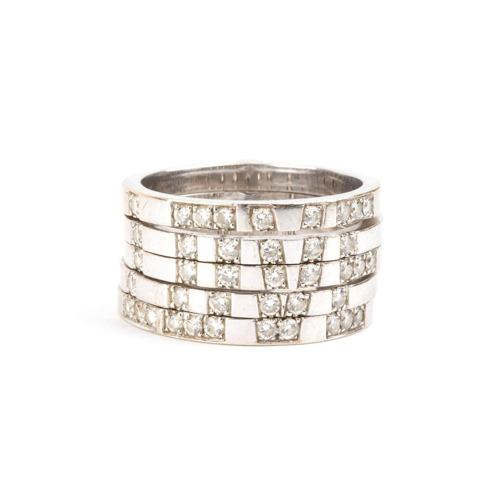 Gold ring with diamonds - 4