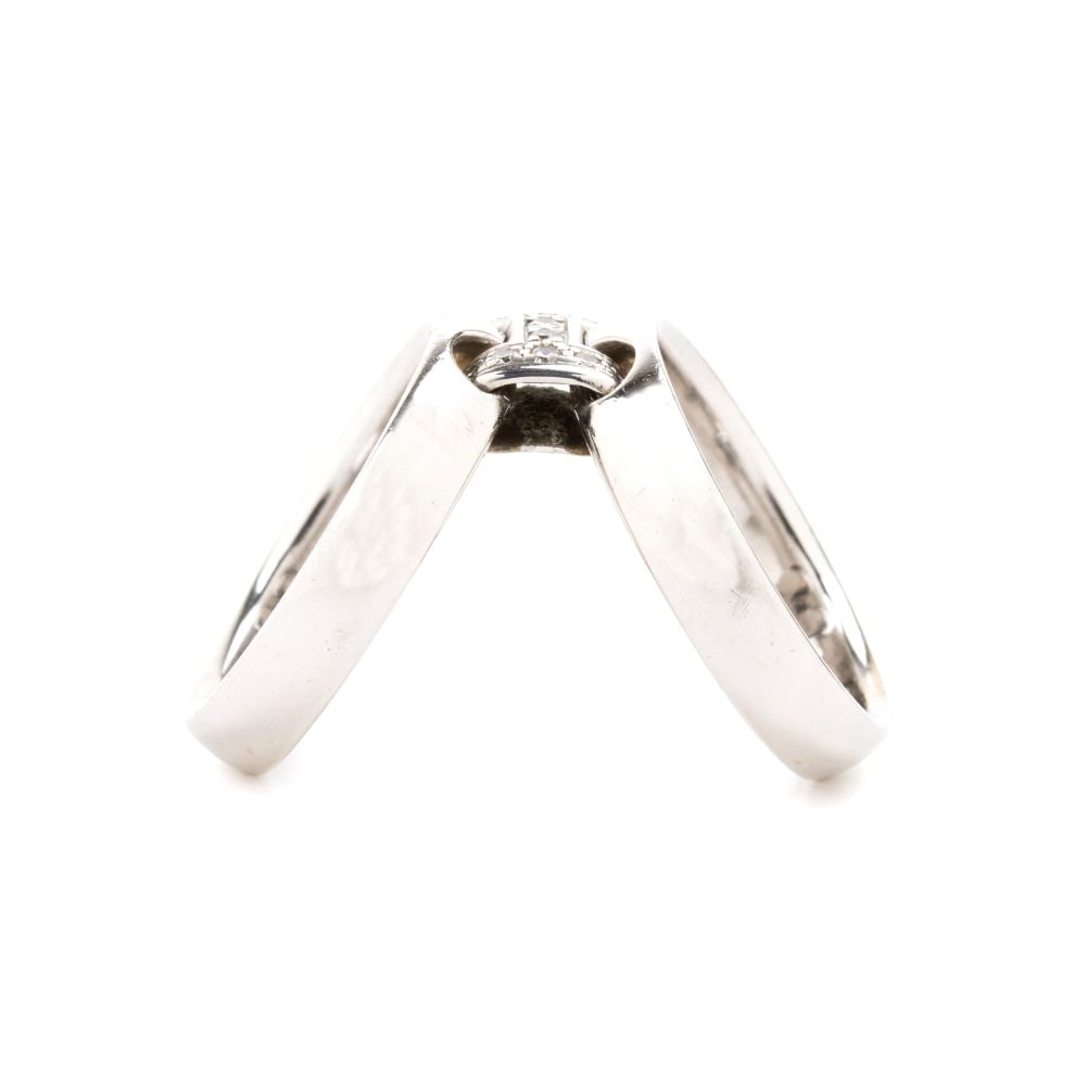 Buckle design diamond gold ring - 2