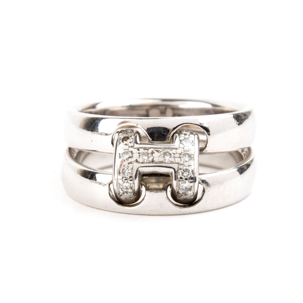Buckle design diamond gold ring - 3