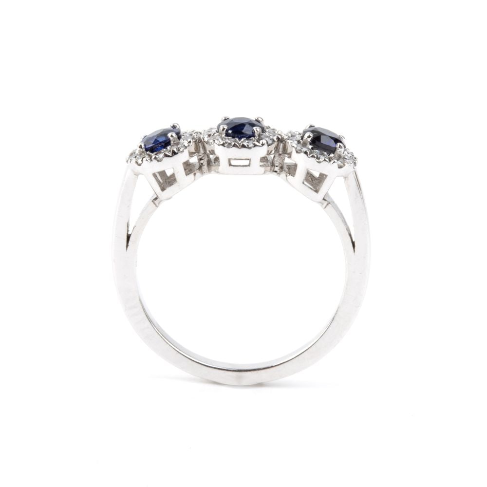 Sapphire diamond gold ring - 2