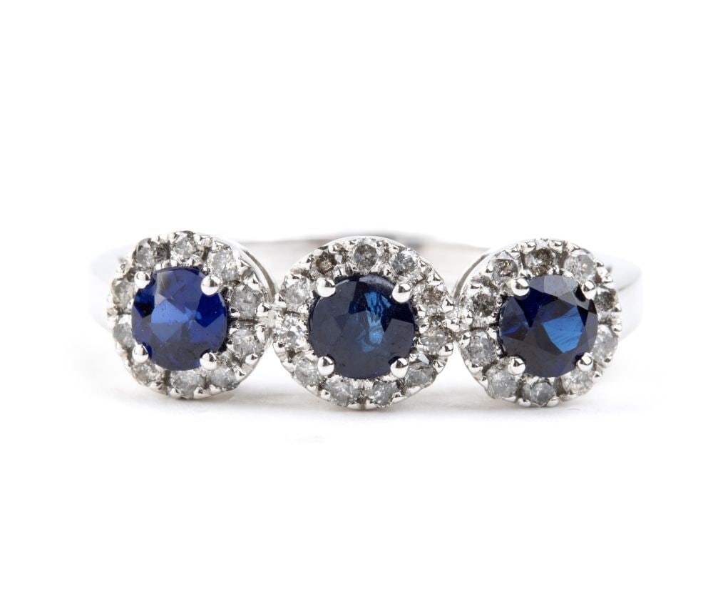 Sapphire diamond gold ring - 4