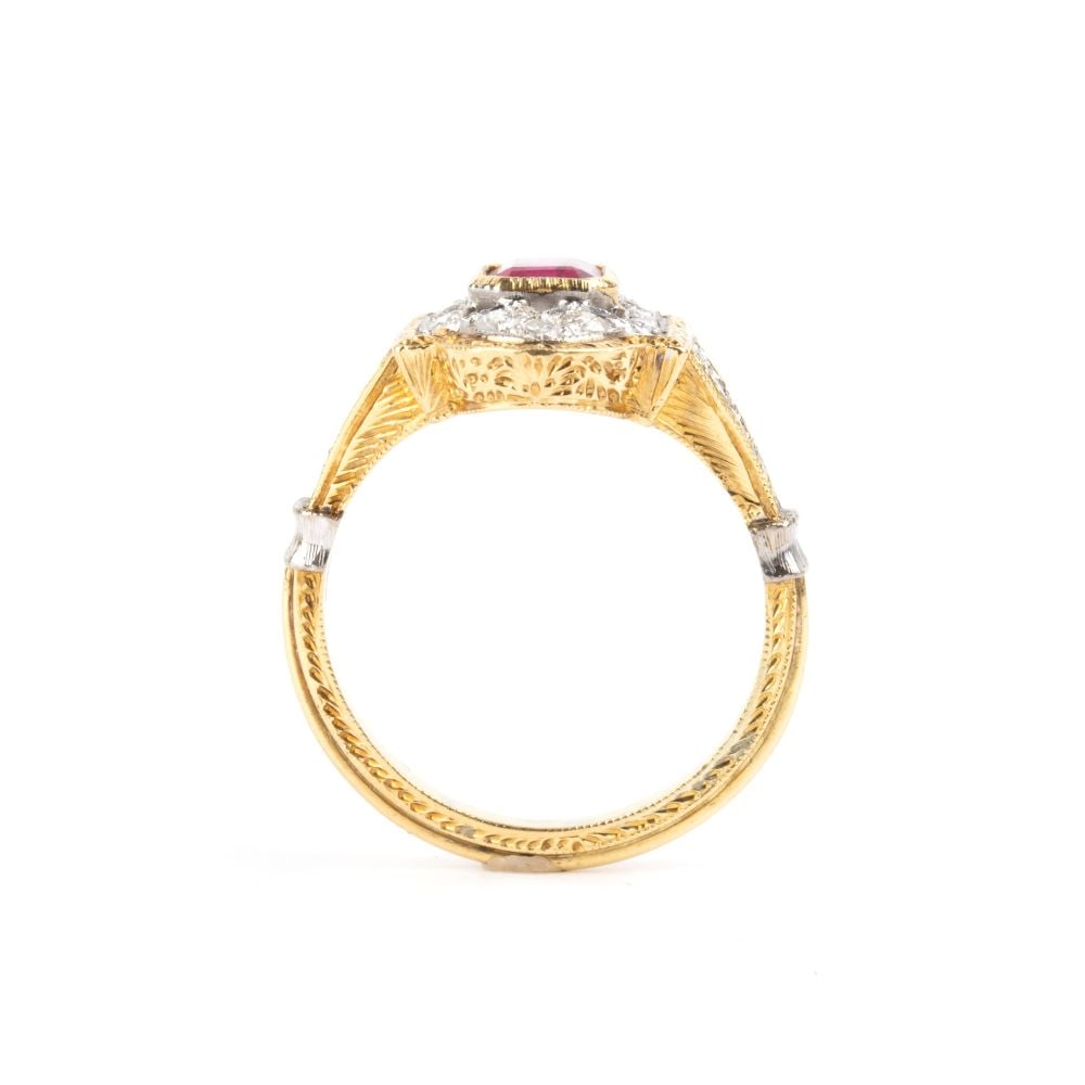 Tourmaline diamond gold ring - 2