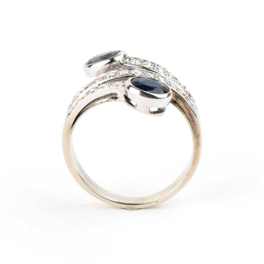 Sapphire diamond gold ring - 2