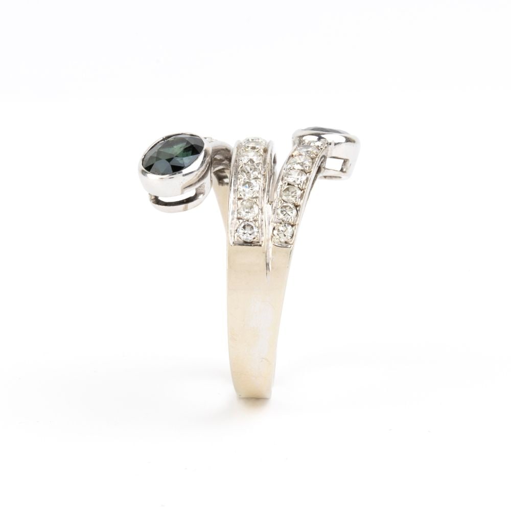 Sapphire diamond gold ring - 3