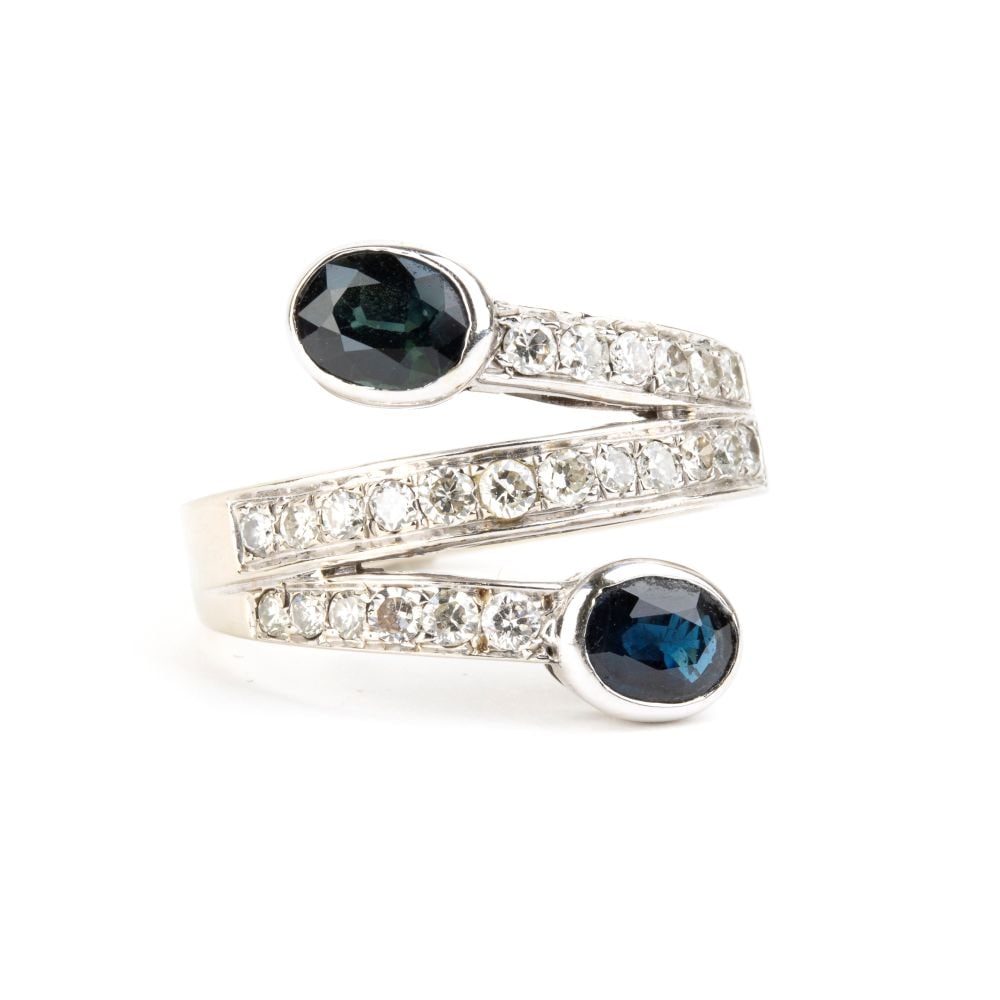 Sapphire diamond gold ring - 4