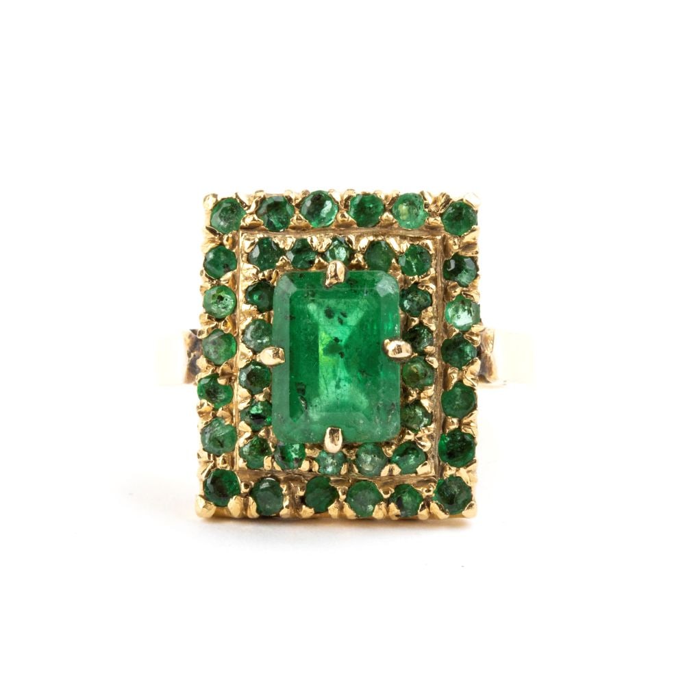 Emerald gold ring - 4