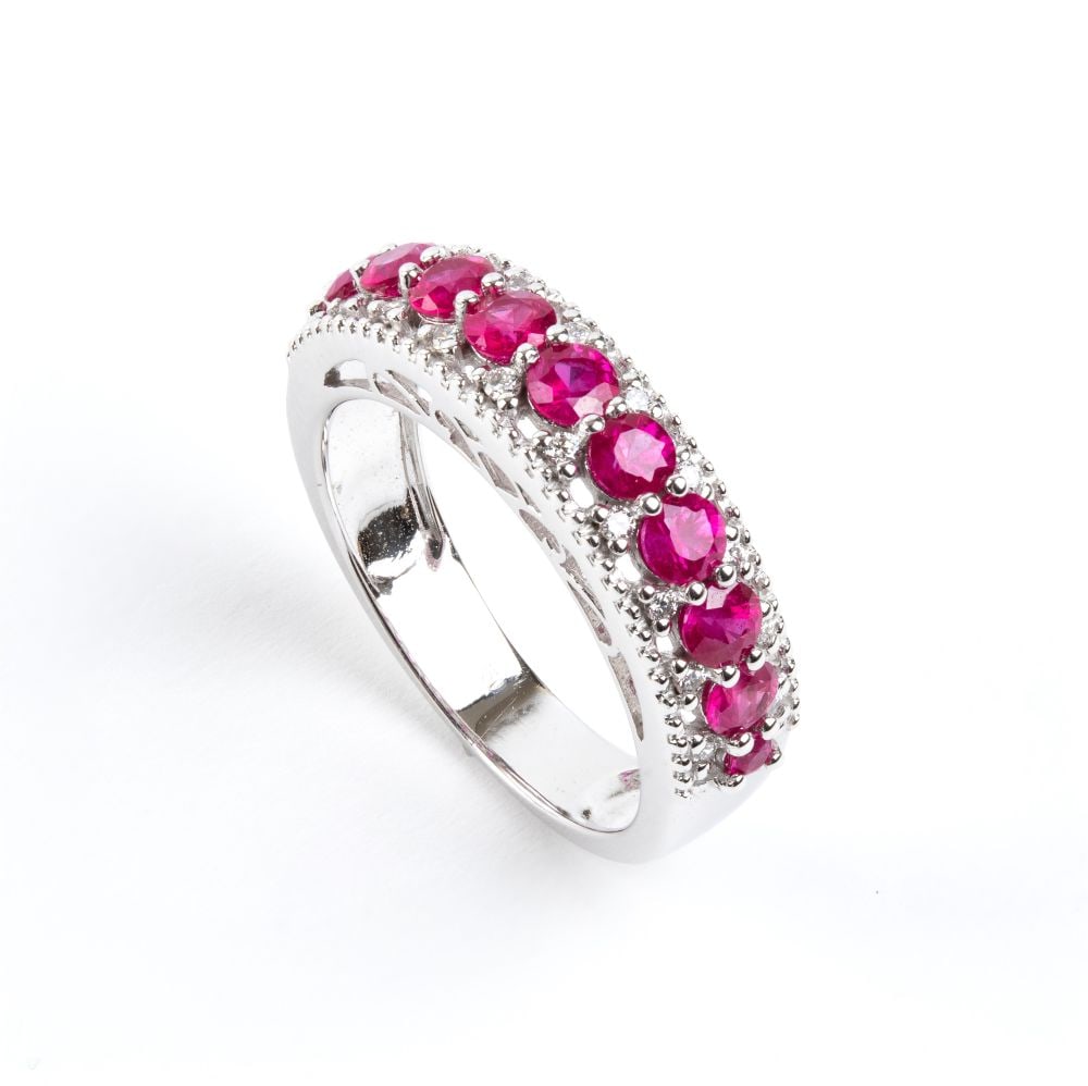 Ruby diamond gold ring (1 of 6)