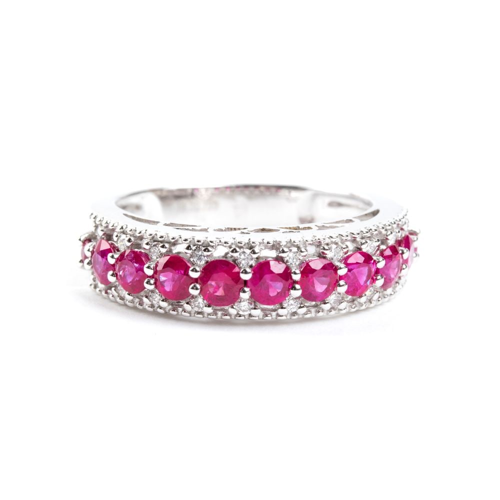 Ruby diamond gold ring - 4