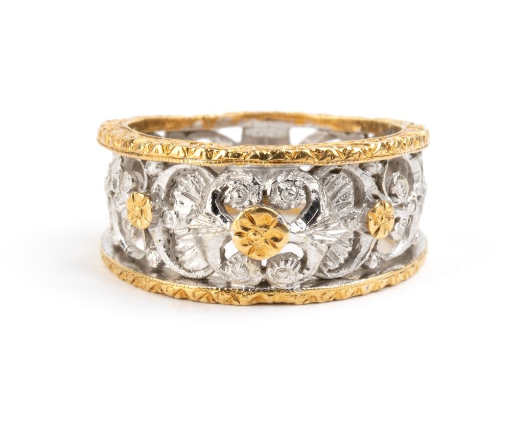 Florentine-style gold ring - 4