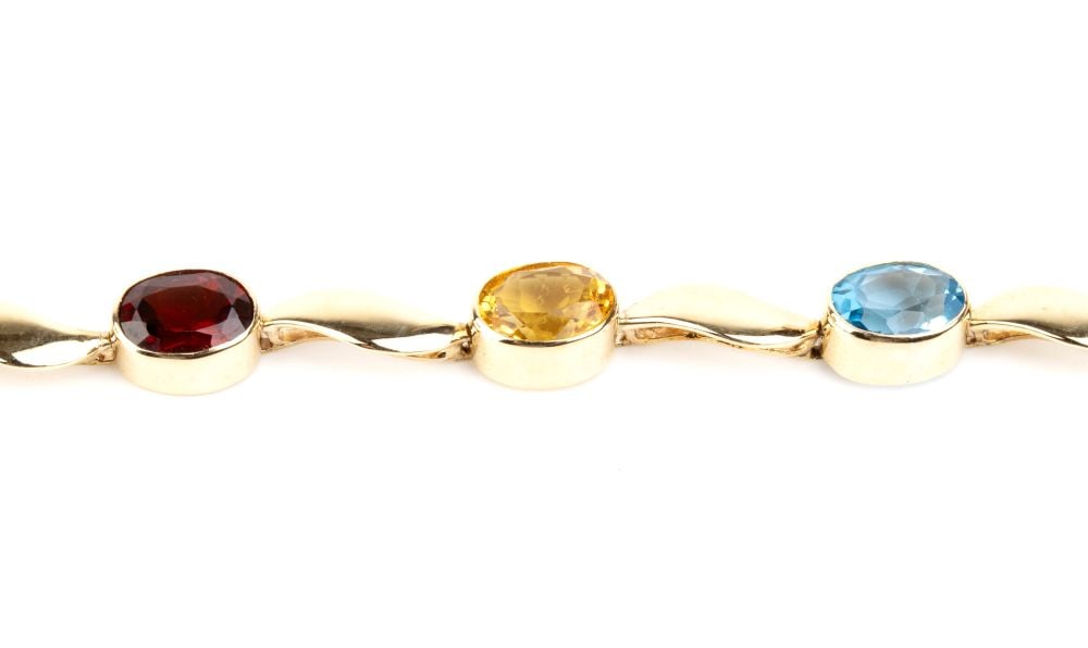Multi-gemstone gold bracelet - 2