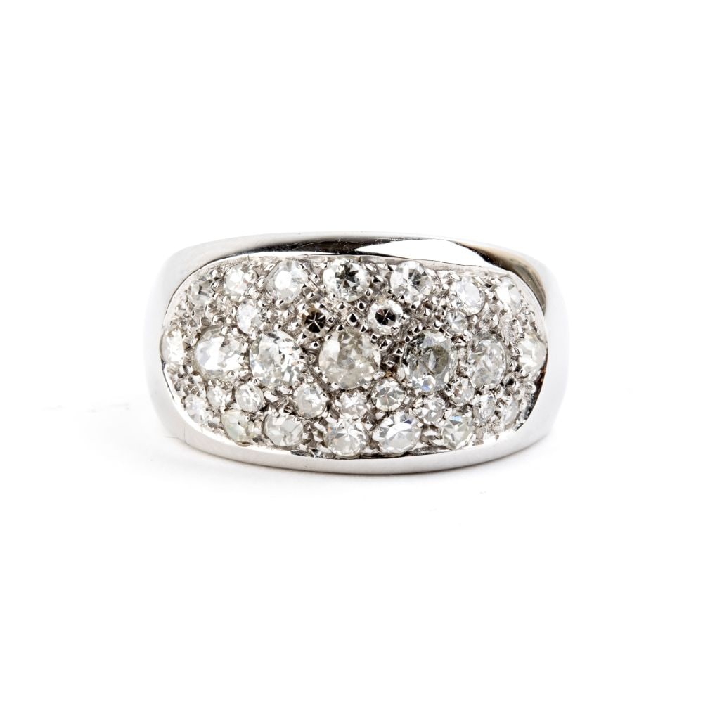 Diamond gold band ring - 4