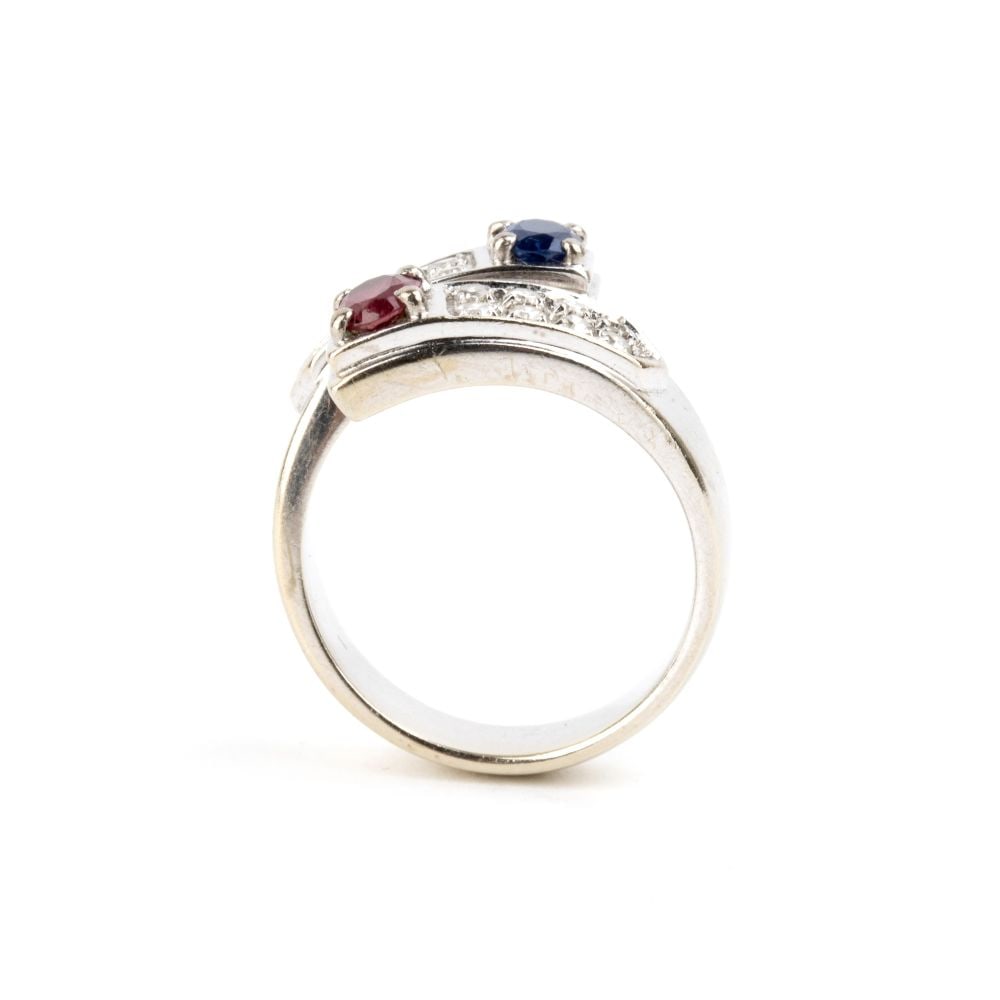 Ruby sapphire diamond gold rig - 2