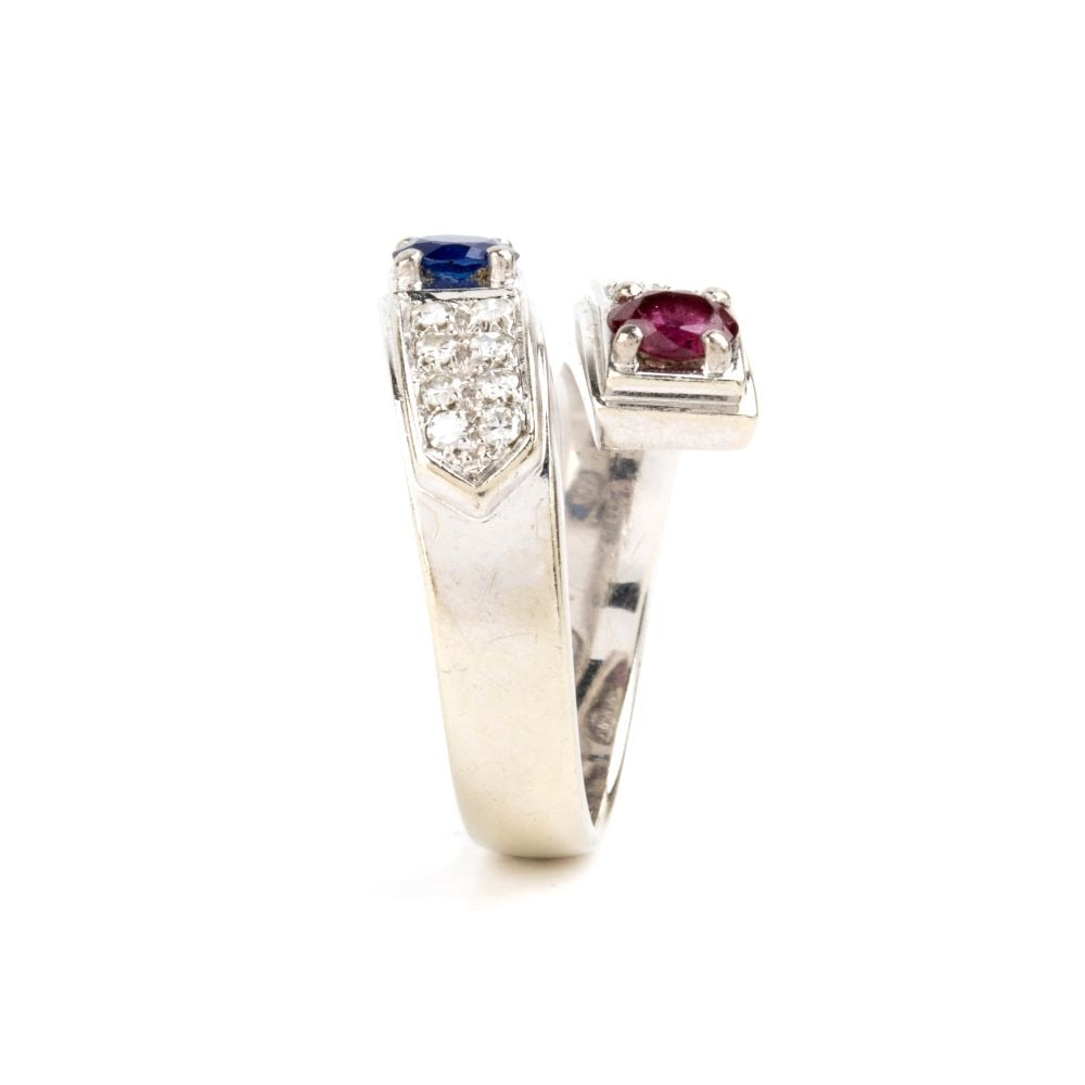 Ruby sapphire diamond gold rig - 3