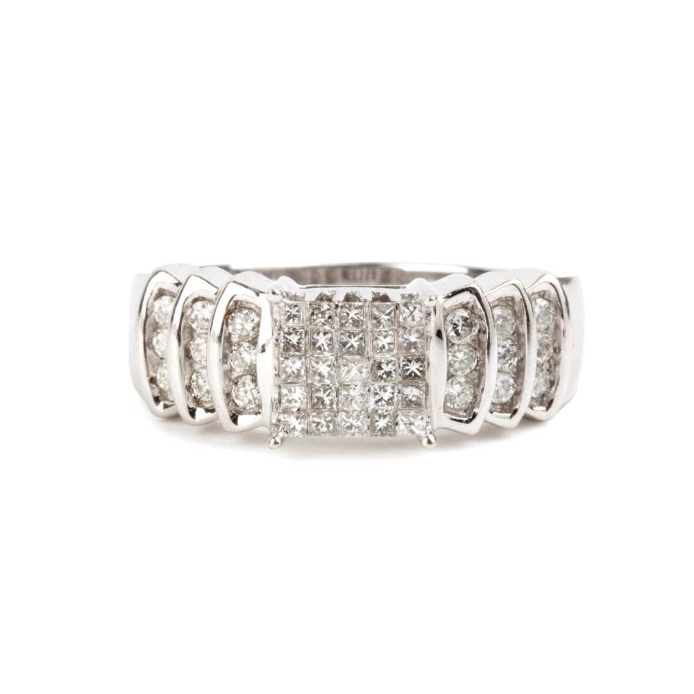 Diamond gold band ring - 4