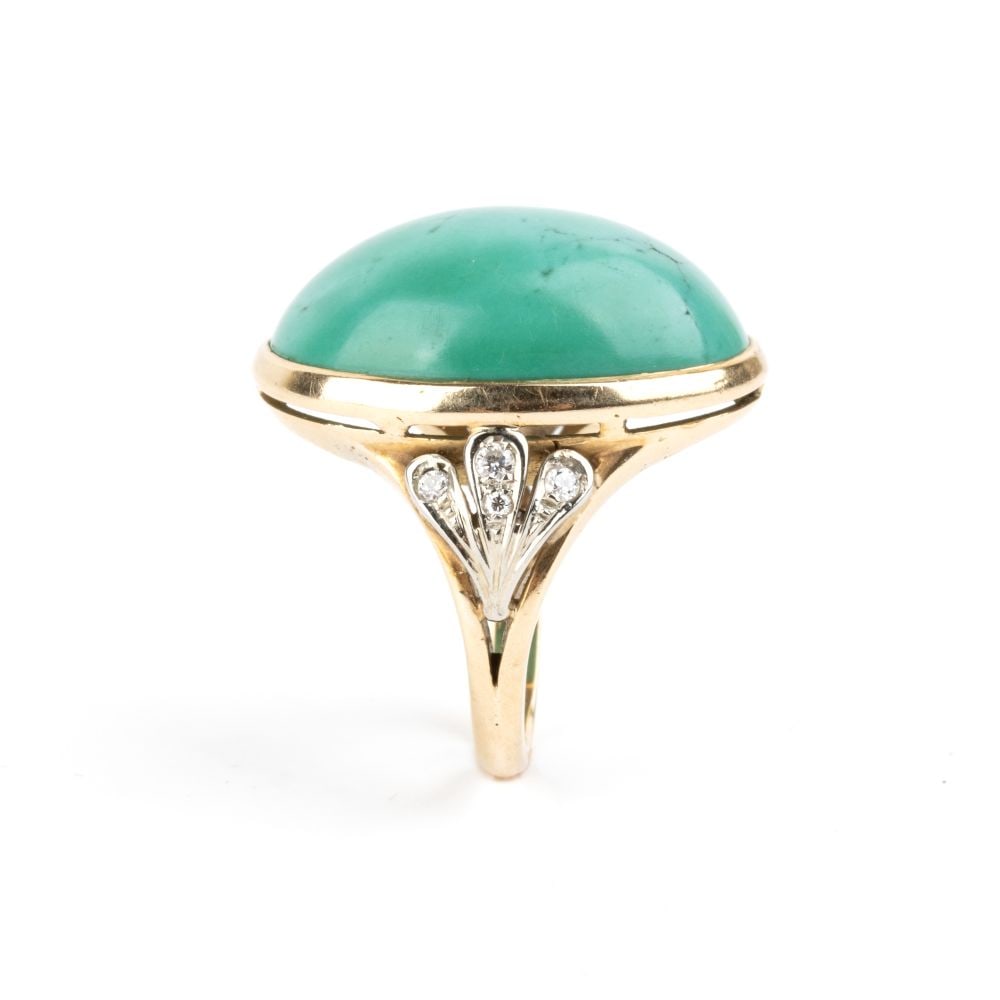 Turquoise diamond gold ring - 3