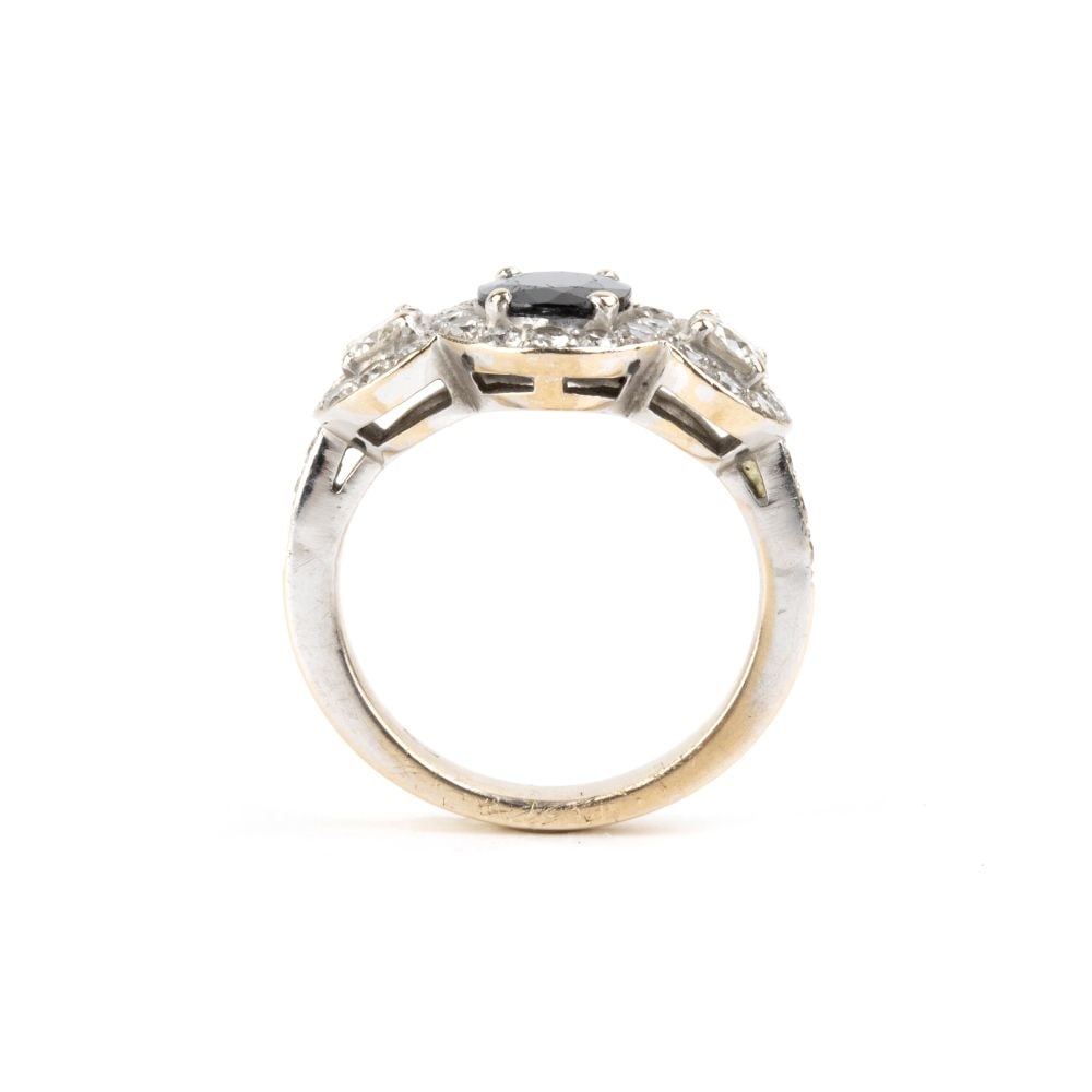 Sapphire diamond gold ring - 2