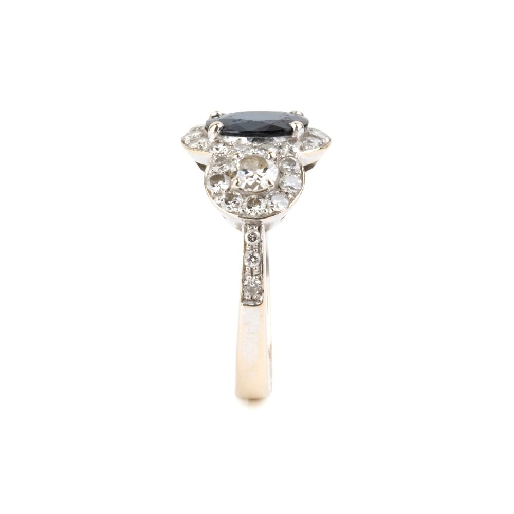 Sapphire diamond gold ring - 3