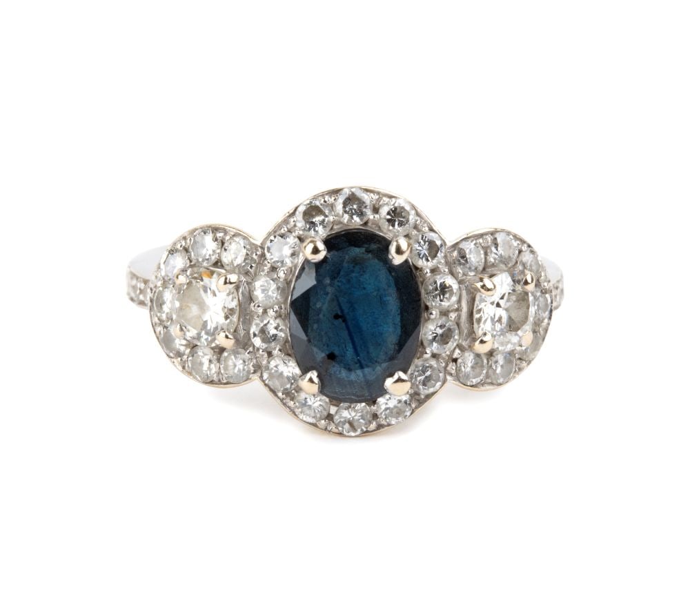 Sapphire diamond gold ring - 4