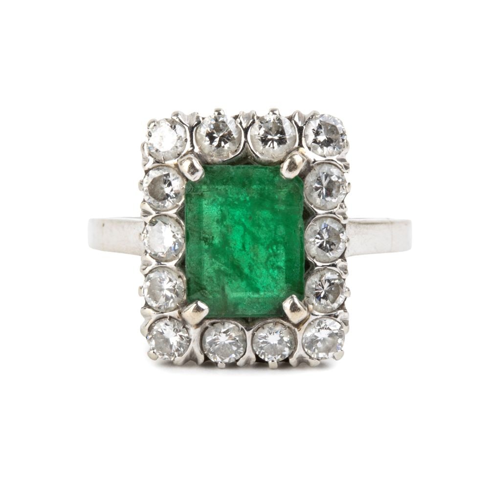 Emerald diamond godl ring - 4
