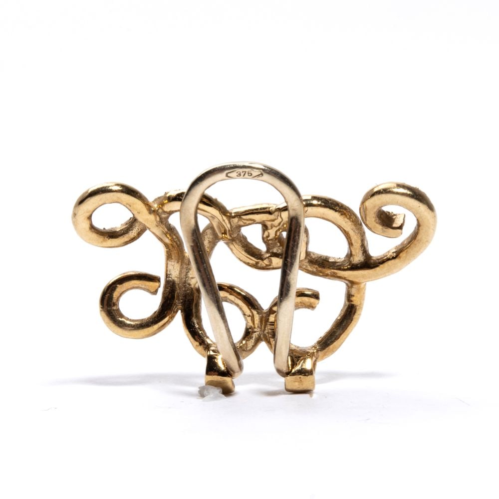 Diamond gold single earring - 2