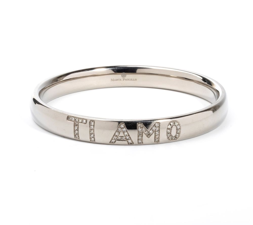 Diamond titanium rigid bracelet (1 of 2)