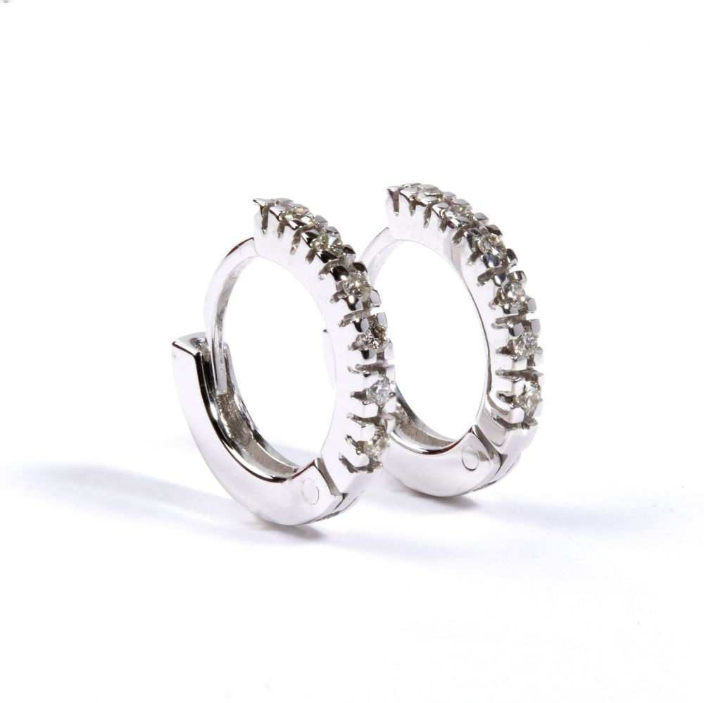 Diamond gold hoop earrings (1 of 3)