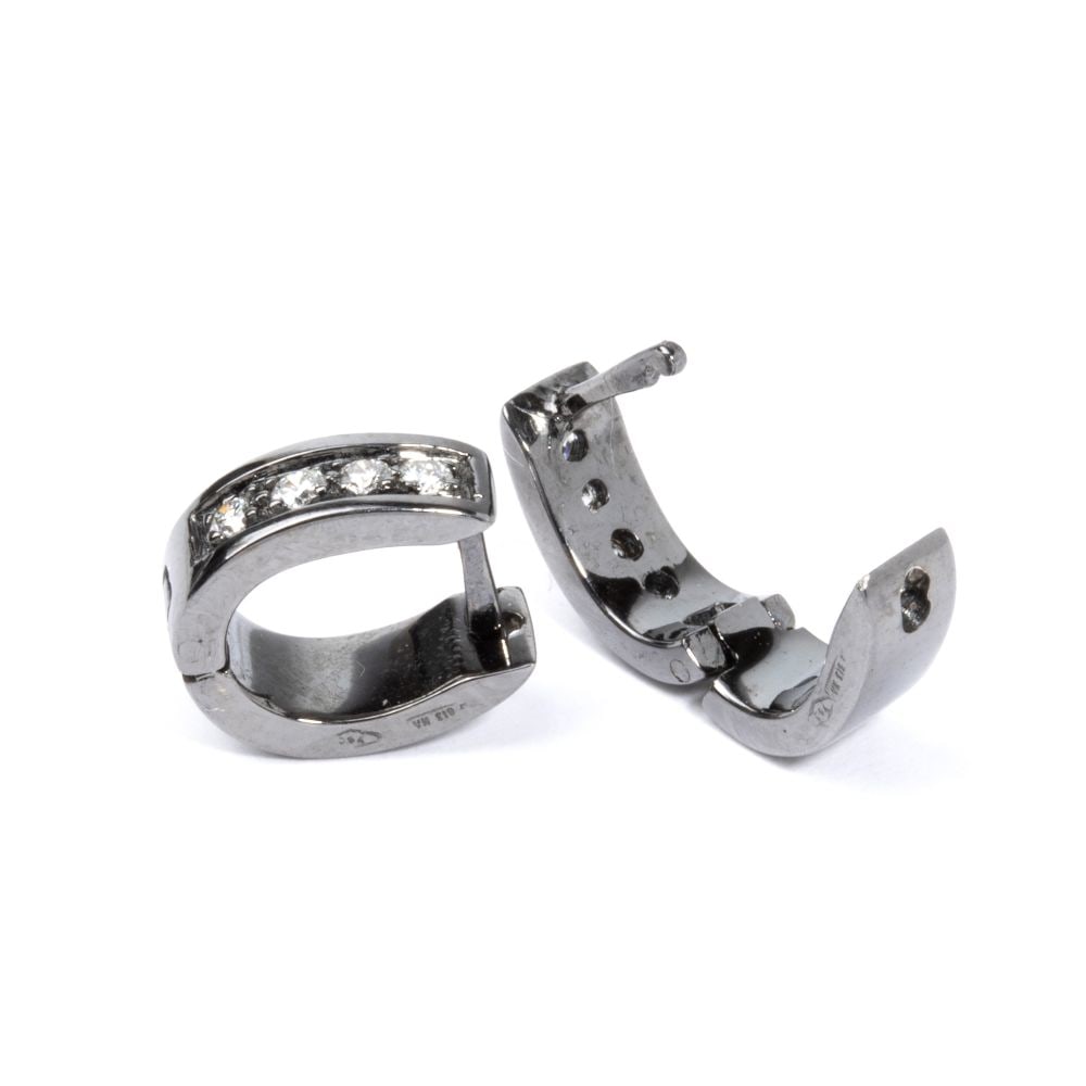 Diamond gold earrings - 2