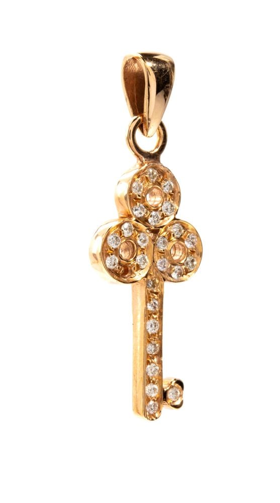 Gold diamond pendant - 2