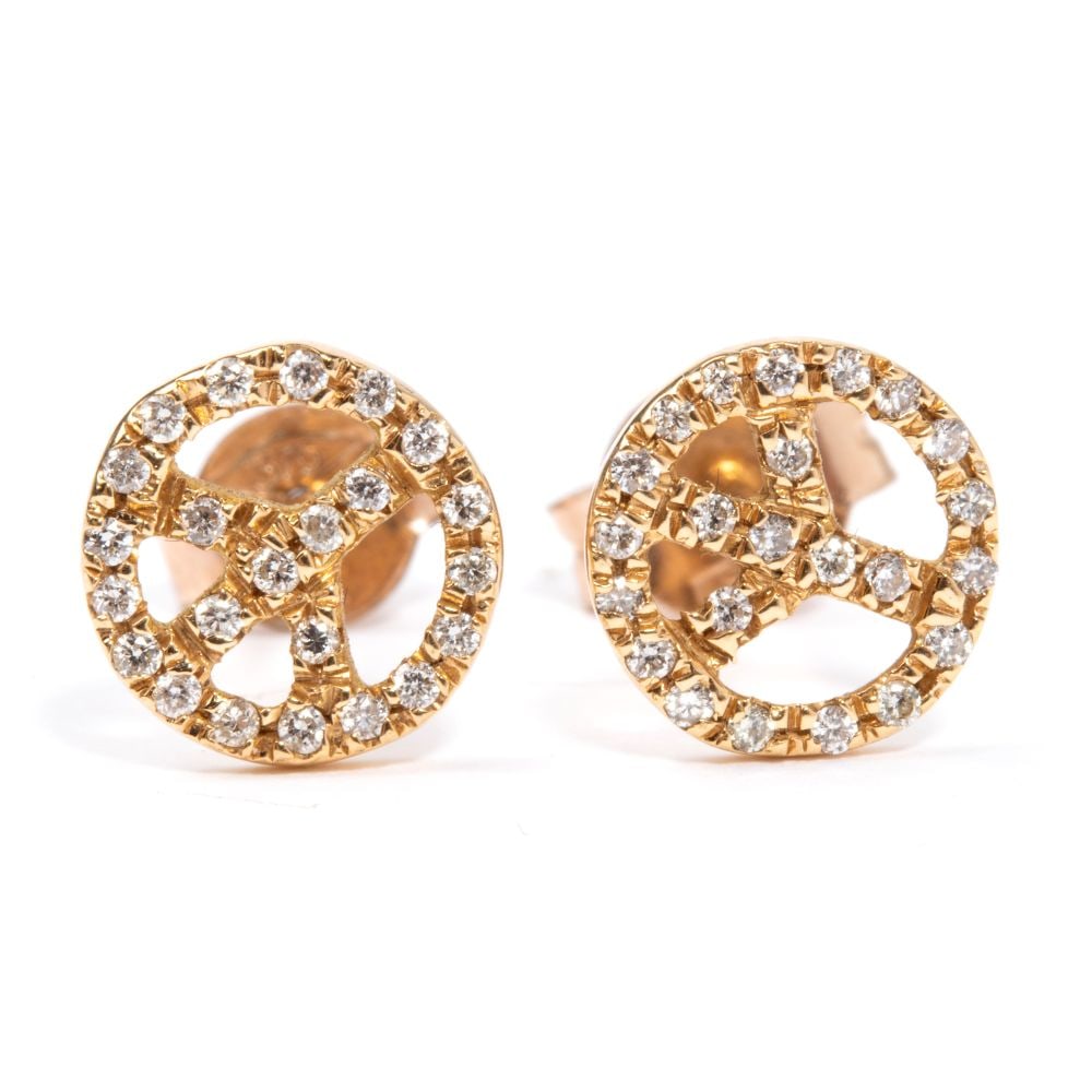 Diamond gold earrings - 2