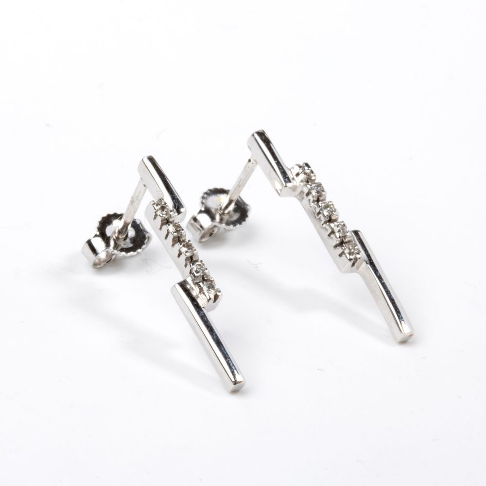 Diamond gold earrings - 2