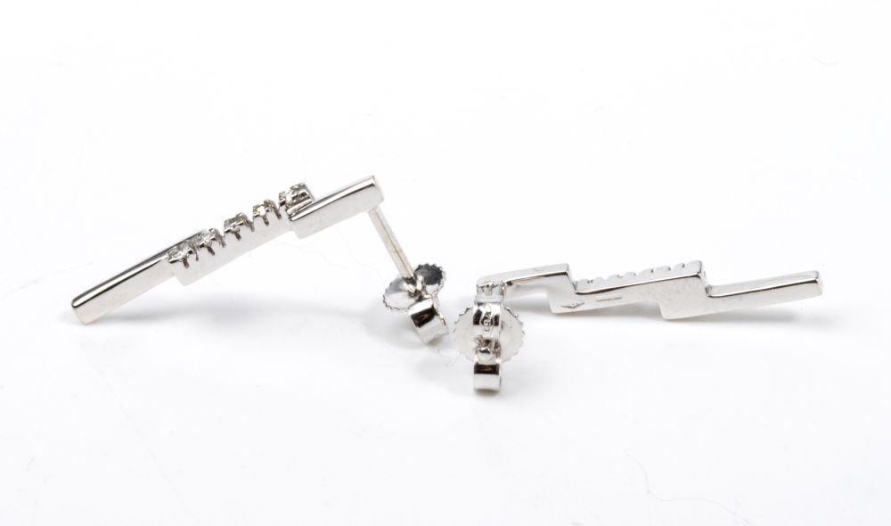 Diamond gold earrings - 3