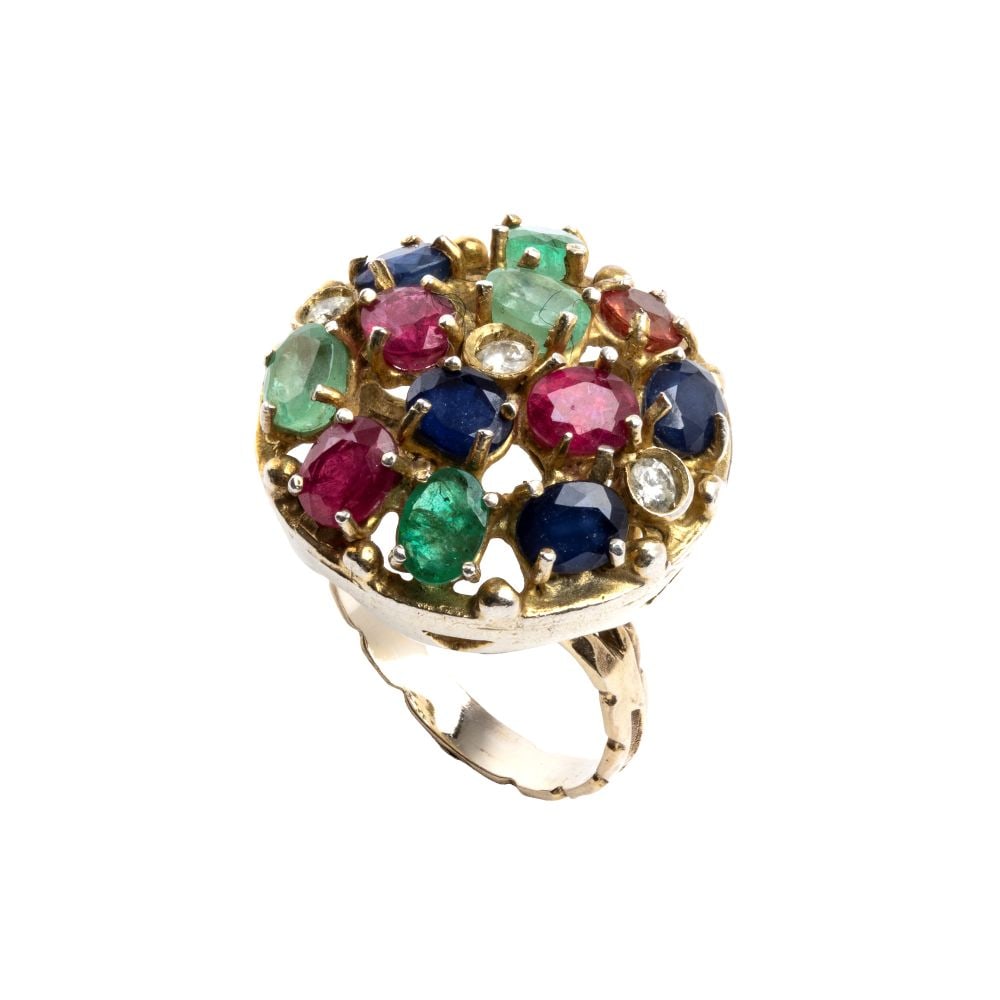 Diamonds, emeralds, rubies, and sapphires ring (1 of 5)