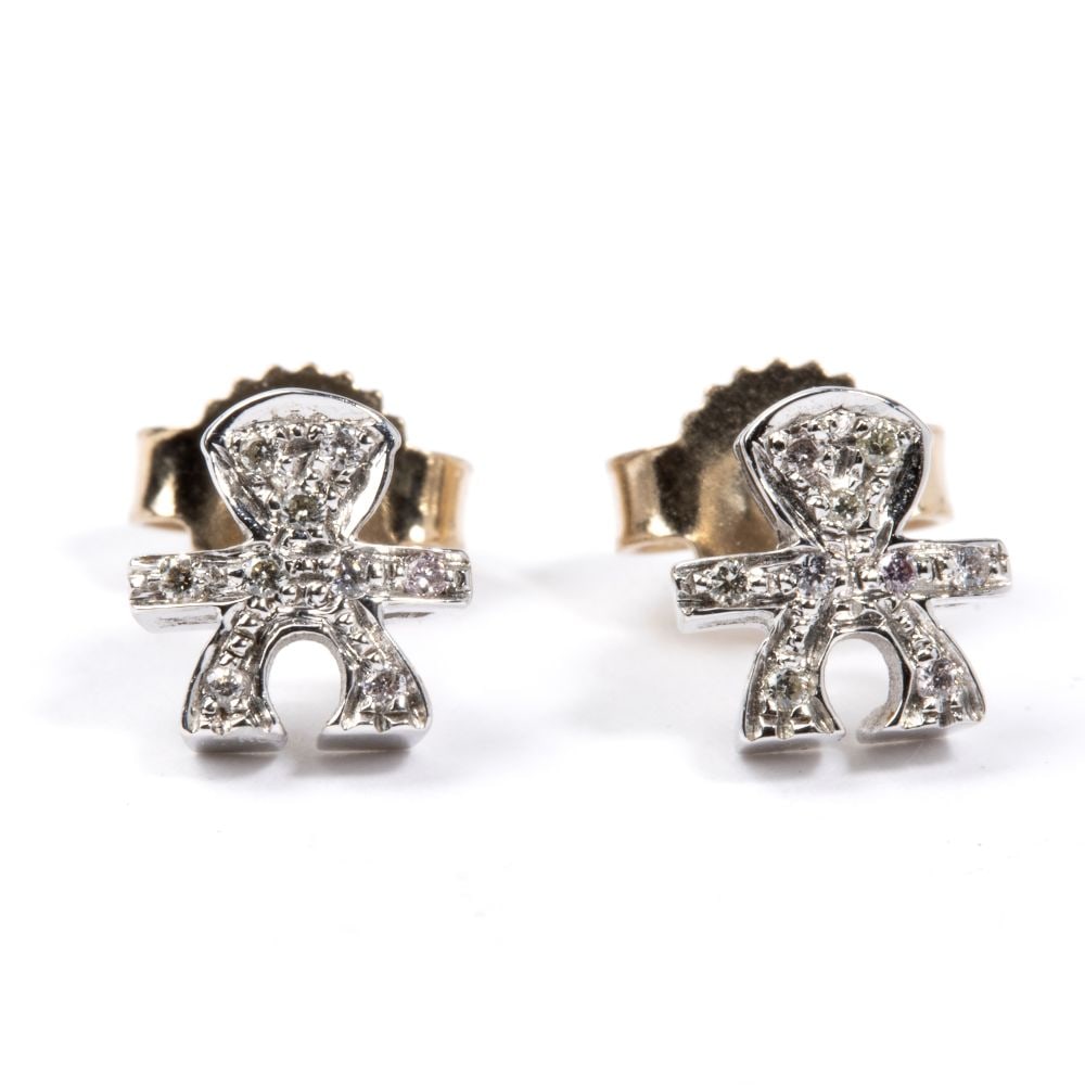 Diamond gold earrings - 2