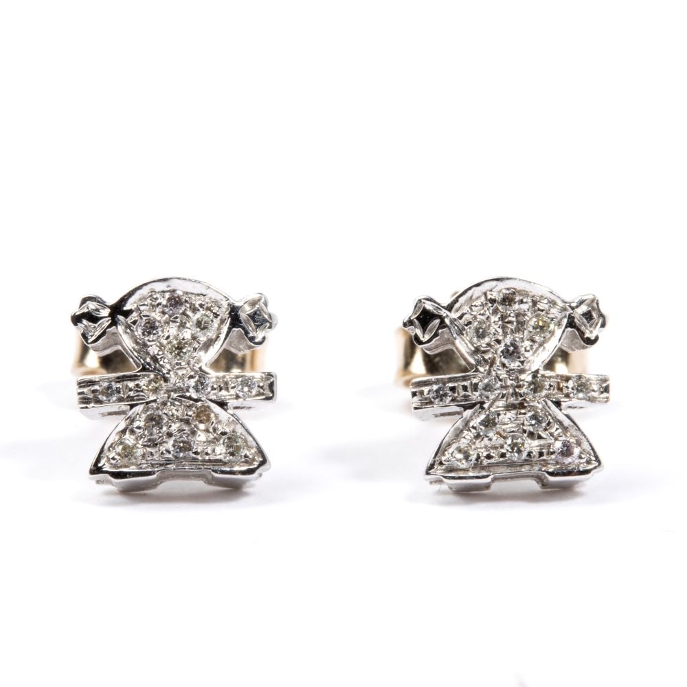 Diamond gold earrings - 2