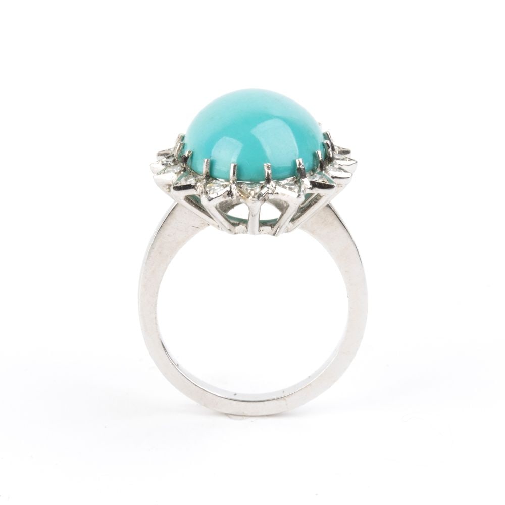 Turquoise diamond gold ring - 2