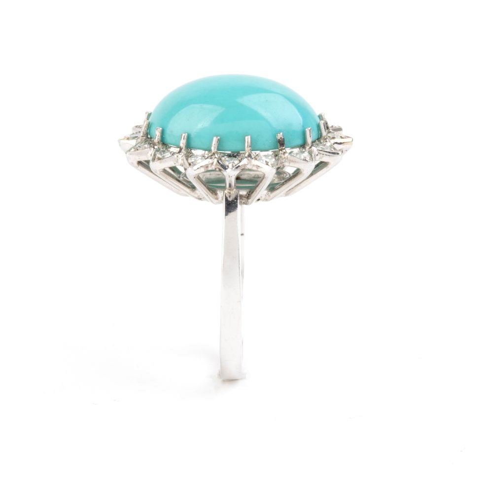 Turquoise diamond gold ring - 3