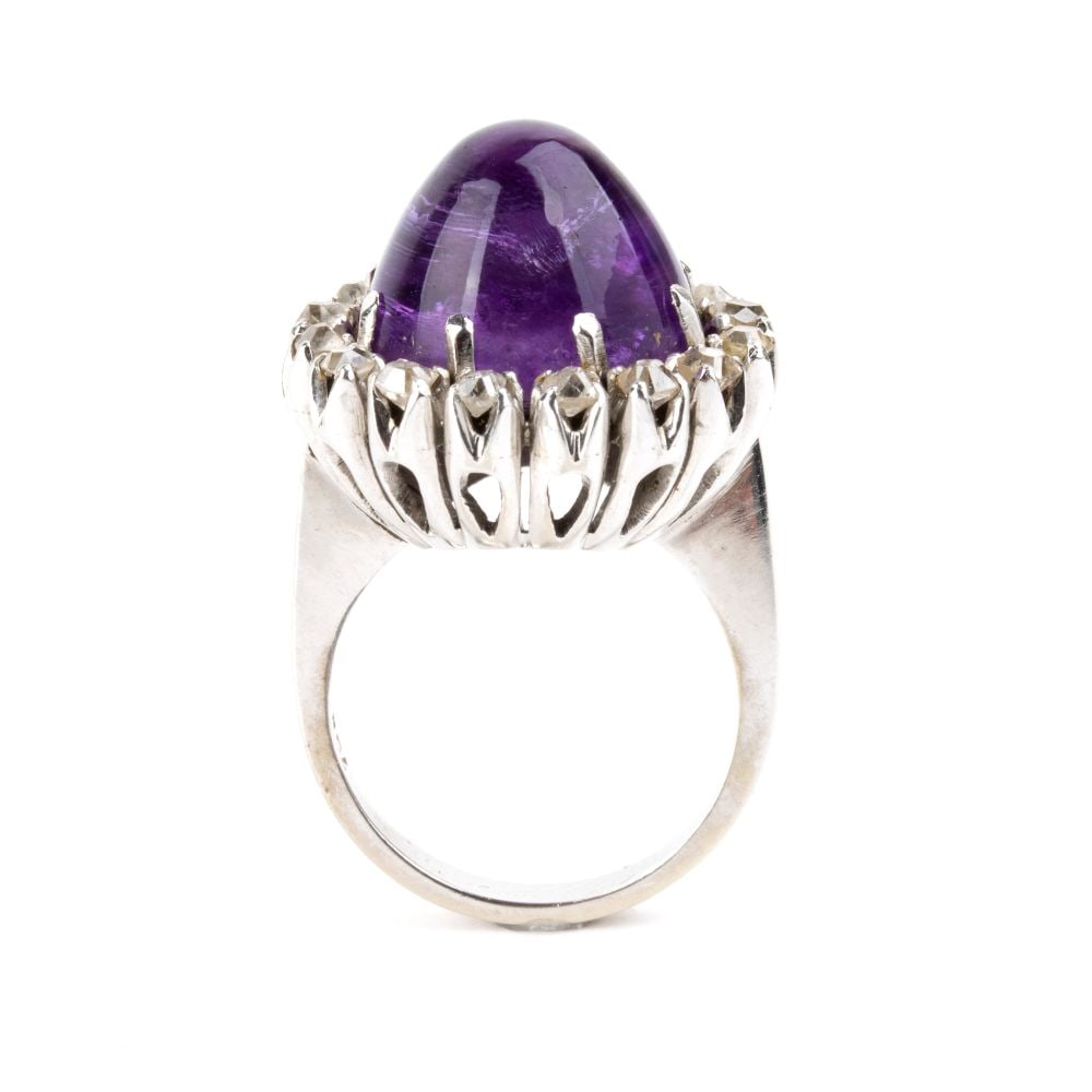 Amethyst diamond gold ring - 2
