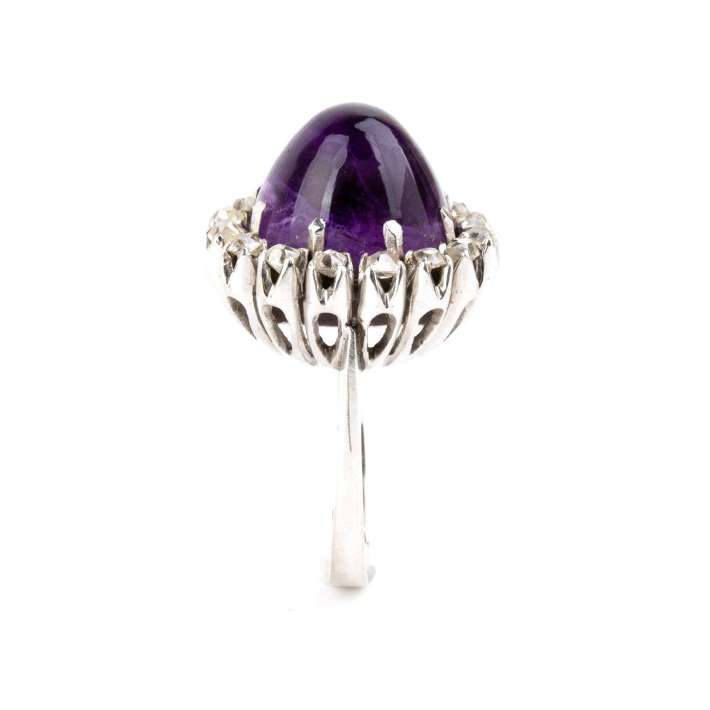 Amethyst diamond gold ring - 3