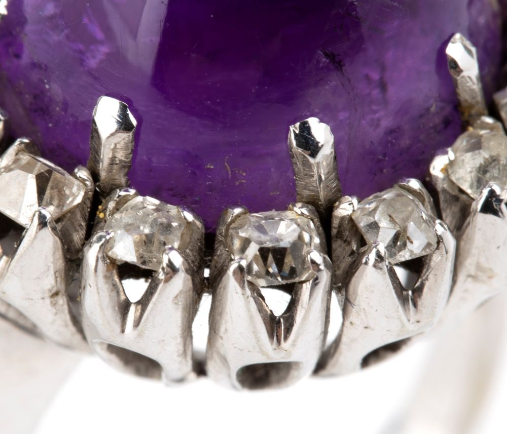Amethyst diamond gold ring - 4