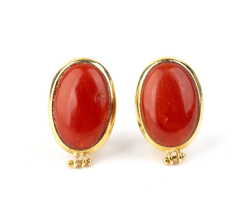Mediterraneo coral gold pair of earrings (1 of 4)