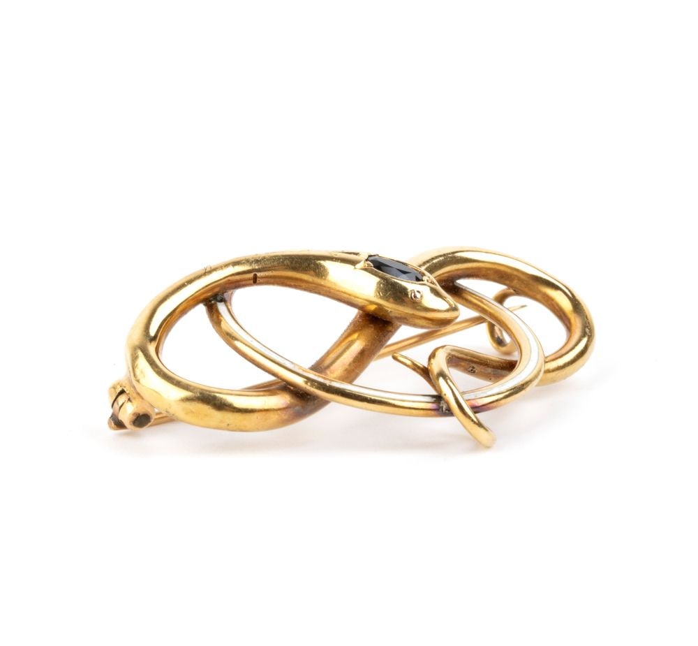 Gold snake brooch - 2