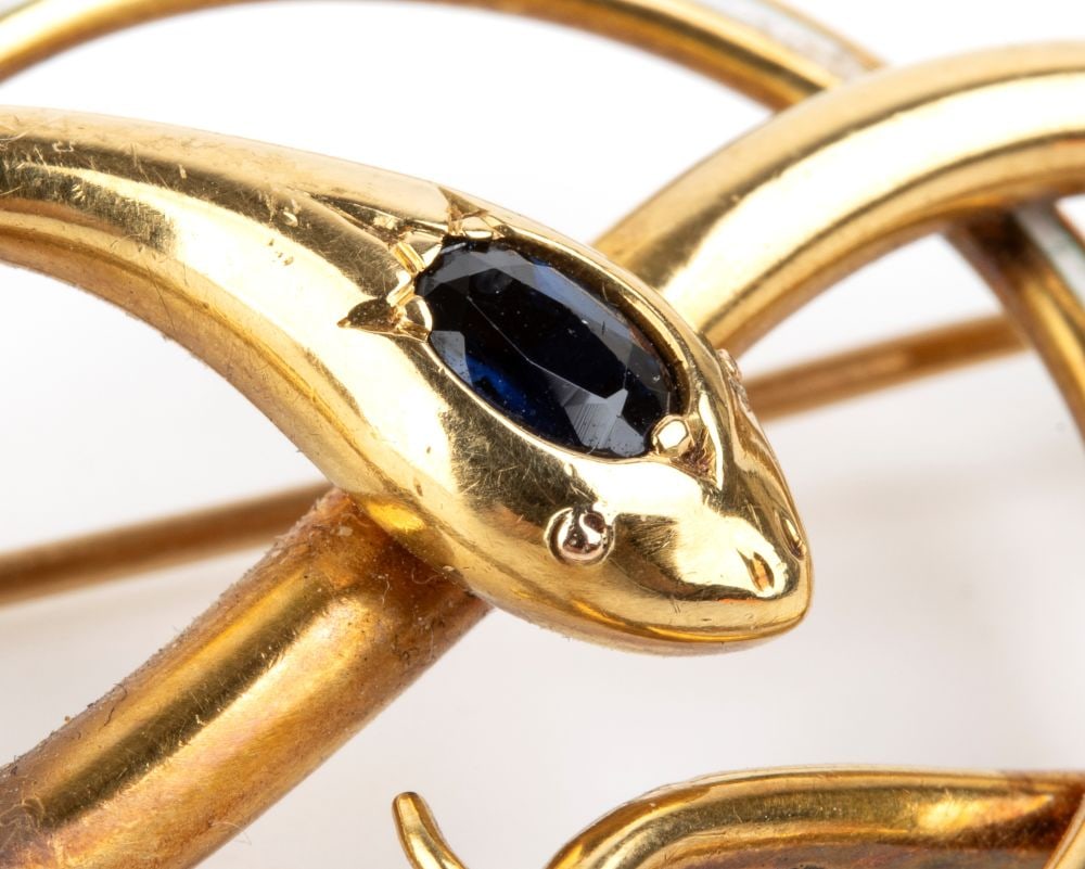 Gold snake brooch - 3