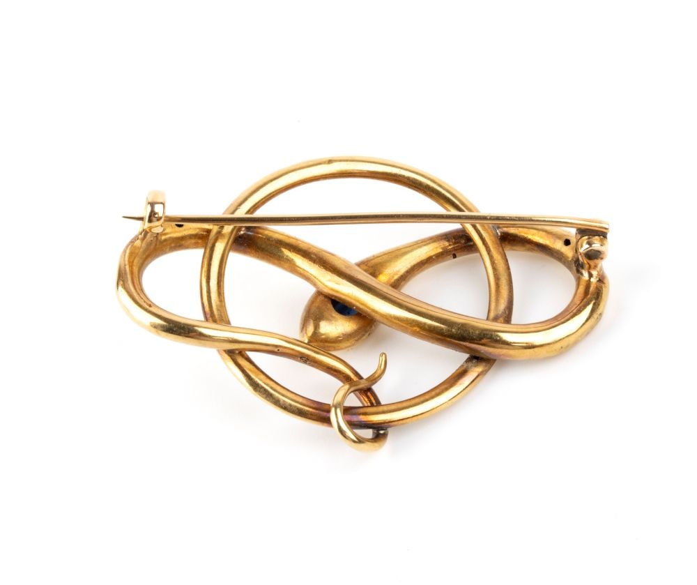 Gold snake brooch - 4