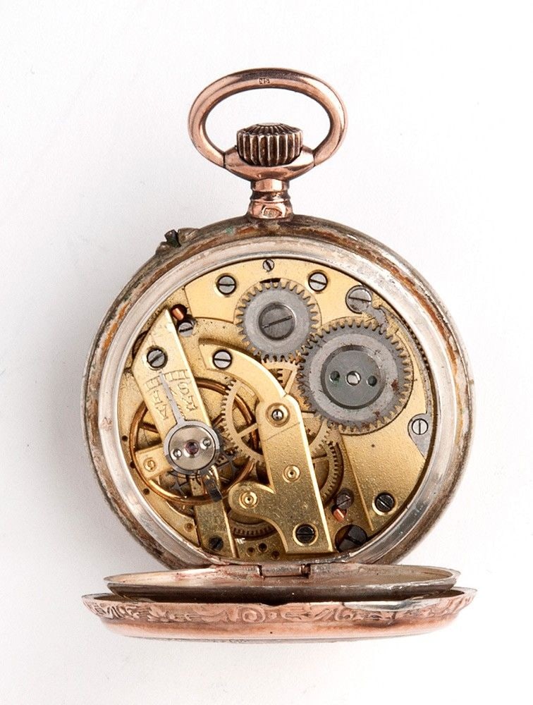 Solid silver Swiss pocket watch - 2