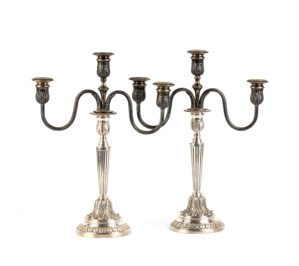 ILARIO PRADELLA A pair of Italian solid silver candlesticks (1 of 5)